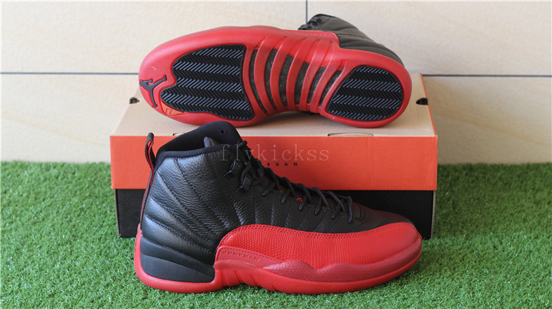 Air Jordan 12 Black Varsity Red Flu Game